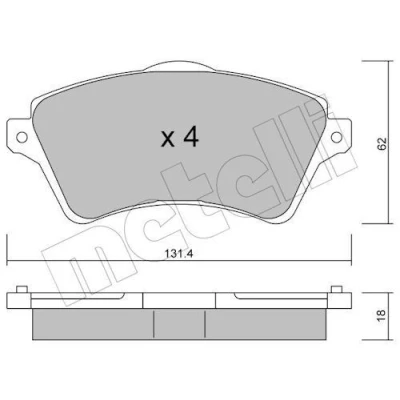Imagem de METELLI 22 0349 0 Jogo de pastilhas para travão disco excl. contacto aviso desgaste LAND ROVER: Freelander I SUV, SUV Cabrio