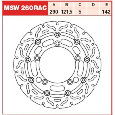 Imagem de TRW MSW260RAC Disco de travão 290 5 fendido
