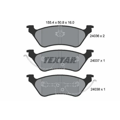 Imagem de TEXTAR 2403601 Jogo de pastilhas para travão disco não preparado indicador aviso desgaste CHRYSLER: VOYAGER / Grand 3, 4