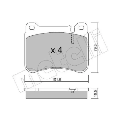 Imagem de METELLI 22 0668 0 Jogo de pastilhas para travão disco preparado indicador aviso desgaste MERCEDES BENZ: Classe C T modell
