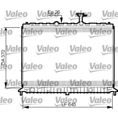 Imagem de VALEO 735501 Radiador, arrefecimento do motor Alumínio 370 645 26 Aletas de refrigeração unidas mecanicamente KIA: RIO 2