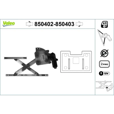 Imagem de Valeo Elevador de vidro à frente, lado esquerdo elétrico com motor sem função conforto 850402 SUZUKI: Jimny SUV