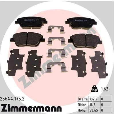 Imagem de ZIMMERMANN 25644.175.2 Jogo de pastilhas para travão disco KIA: Optima / K5, HYUNDAI: SONATA 6