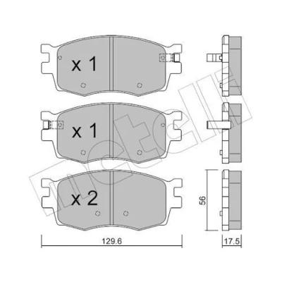 Imagem de METELLI 22 0724 0 Jogo de pastilhas para travão disco com avisador sonoro desgaste HYUNDAI: ACCENT 3, i20 I Hatchback, 3 Stufenheck