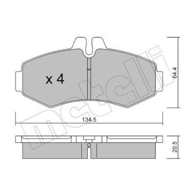 Imagem de METELLI 22 0573 0 Jogo de pastilhas para travão disco preparado indicador aviso desgaste MERCEDES BENZ: Vito Van, Classe V, Minibus