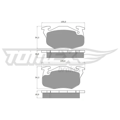 Imagem de TOMEX brakes TX 10 35 Jogo de pastilhas para travão disco Eixo dianteiro RENAULT: CLIO 1, Super 5 Hatchback, 1 Kasten