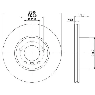 Imagem de HELLA PRO High Carbon 8DD 355 128 421 Disco de travão BMW: 3 Coupe, 1 Hatchback, Touring
