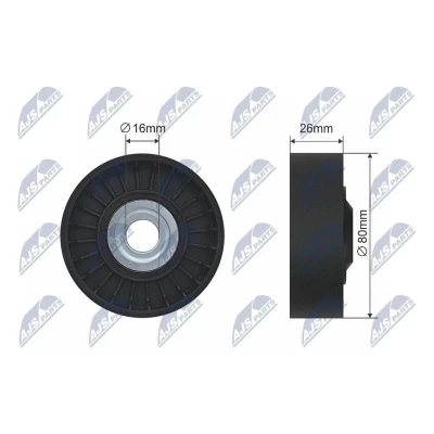 Imagem de NTY RNK ME 021 Polia de desvio/de guia, correia trapezoidal 80mm