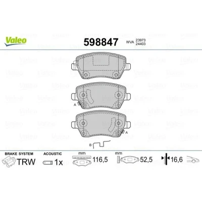 Imagem de VALEO 598847 Jogo de pastilhas para travão disco SUZUKI: SWIFT 3, Splash, NISSAN: MICRA 4, OPEL: Agila B