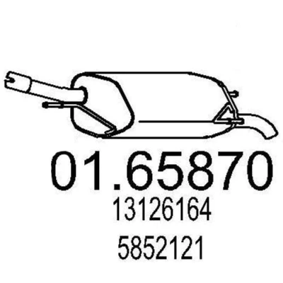 Imagem de MTS 01.65870 Panela de escape traseira 680 OPEL: Corsa C Hatchback