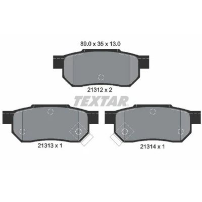 Imagem de TEXTAR 2131201 Jogo de pastilhas para travão disco com avisador sonoro desgaste HONDA: CIVIC 6 Fastback, PRELUDE 3, Stufenheck