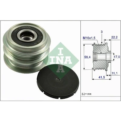 Imagem de INA 535 0269 10 Polia Roda Livre do Alternador Ferramenta especial necessária para a montagem RENAULT: Clio 4