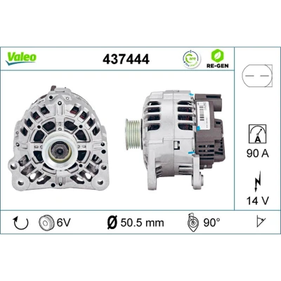 Imagem de VALEO 437444 Alternador 14V 90A SKODA: Fabia I Hatchback, 1 Combi, Rapid SEAT: Ibiza 3, 4 Sportcoupe endado, norauto, oscaro,