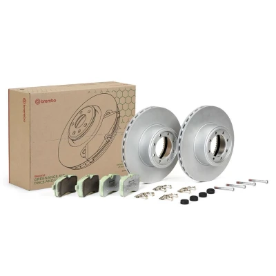 Imagem de BREMBO KT 10 024 Kit de travões interior ventilado com acessórios parafusos pinça travão preparado para indicador aviso desgaste
