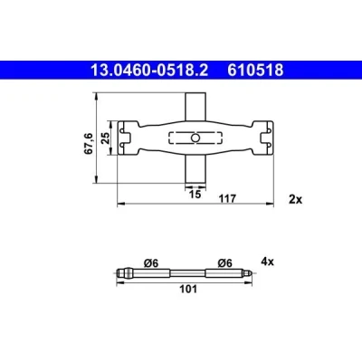 Imagem de ATE 13.0460 0518.2 Kit de acessórios, pastilhas travão AUDI: A6 C7 Avant