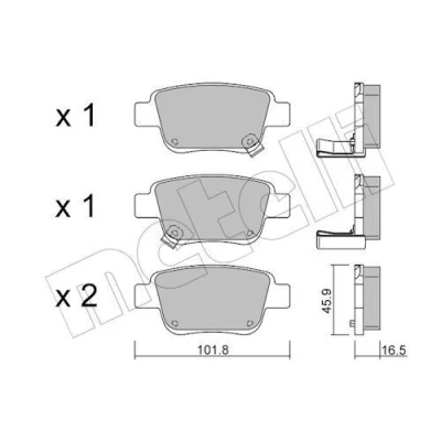Imagem de METELLI 22 0451 0 Jogo de pastilhas para travão disco com avisador sonoro desgaste TOYOTA: Avensis II Station Wagon, Sedan