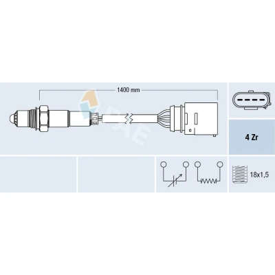 Imagem de FAE 77149 Sonda lambda com aquecimento SEAT: Ibiza 2, Córdoba I Sedan, Vario, VOLKSWAGEN: Polo III Classic