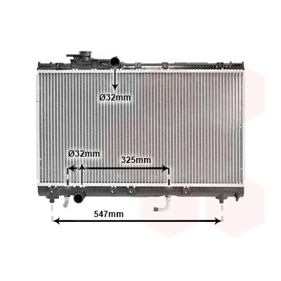 Imagem de VAN WEZEL 53002350 Radiador, arrefecimento do motor Alumínio 350 638 25 Aletas de refrigeração soldadas