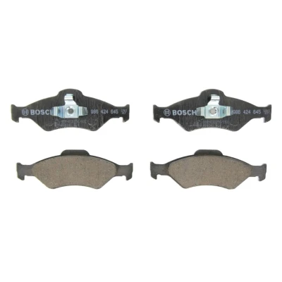 Imagem de BOSCH 0 986 424 645 Jogo de pastilhas para travão disco Baixo teor metálico com chapa anti ruído, grampo do êmbolo FORD: KA Hatchback, FIESTA 4