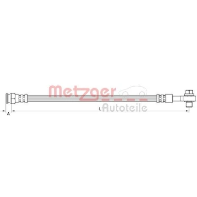 Imagem de METZGER 4111619 Mangueira de Travão Eixo dianteiro, lado esquerdo, direito 427 OPEL: Corsa D Hatchback