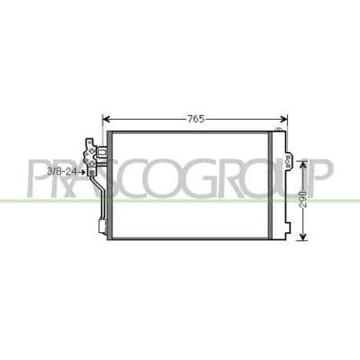 Imagem de PRASCO ME909C002 Condensador com secador 13 Alumínio 995 R 134a MERCEDES BENZ: Vito Mixto