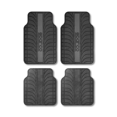 Imagem de 4 tapetes universais sparco em pvc com riscas cinzentas