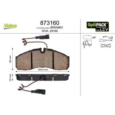 Imagem de VALEO 873160 Jogo de pastilhas para travão disco NISSAN: Cabstar