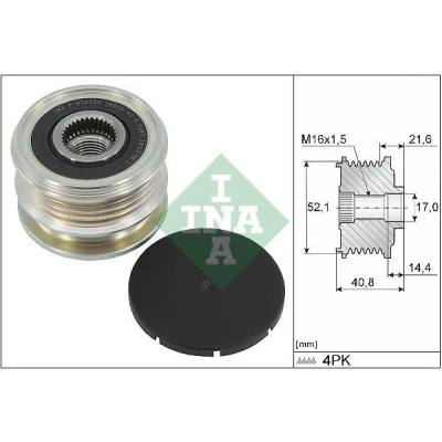 Imagem de INA 535 0345 10 Polia Roda Livre do Alternador Ferramenta especial necessária para a montagem