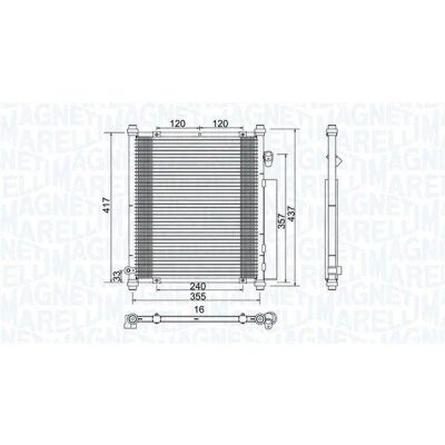 Imagem de MAGNETI MARELLI 350203907000 Condensador com secador 355x417x16 417 355 16 HONDA: Jazz 2