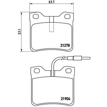 Imagem de BREMBO P 50 030 Jogo de pastilhas para travão disco incl. contacto aviso desgaste sem acessórios MERCEDES BENZ: Vito Minibus, Van