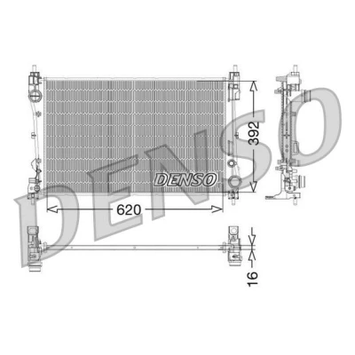 Imagem de DENSO DRM09115 Radiador, arrefecimento do motor Alumínio 620 392 16 FIAT: Grande Punto Hatchback, III ALFA ROMEO: MiTo