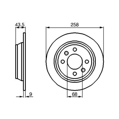 Imagem de BOSCH Disco de travão SAAB: 9000 Hatchback, Sedan, 900 I Cabrio 258mm 9mm 4 108mm cheio oleado 0 986 478 374 8951543,8970717 Discos