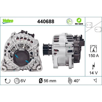 Imagem de VALEO 440688 Alternador 14V 150A FORD: FOCUS 3 Turnier
