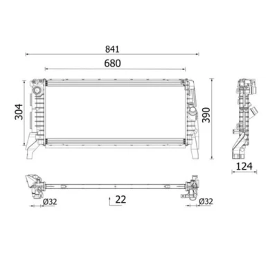 Imagem de MAHLE ORIGINAL CR 2748 000P Radiador, arrefecimento do motor Alumínio 680mm 304mm 22mm Aletas de refrigeração soldadas MINI: Hatchback, Hatchback