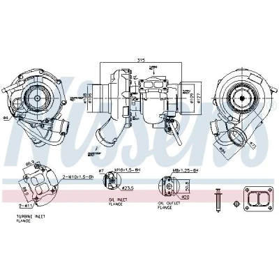 Imagem de NISSENS 93677 Turbocompressor accionado pelos gases de escape pneumático sem colector