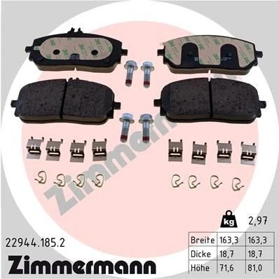 Imagem de ZIMMERMANN 22944.185.2 Jogo de pastilhas para travão disco MERCEDES BENZ: Classe A, A Sedan, GLB