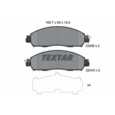 Imagem de TEXTAR 2243903 Jogo de pastilhas para travão disco com avisador sonoro desgaste NISSAN: Leaf II, NV200 / Evalia Minibus, Van Carrinha