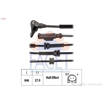 Imagem de FACET 21.0223 Sensor de ABS 846mm FIAT: Tipo Carrinha