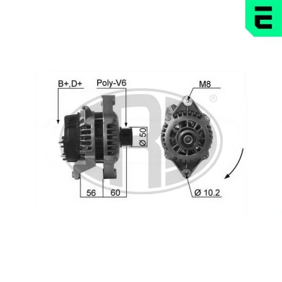 Imagem de ERA 210065A Alternador 14V 100A OPEL: Corsa B Hatchback, Astra F Caravan, Frontera A Sport SUV Cabrio