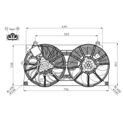 Imagem de NRF 47940 Ventilador de Radiador 12 com caixilho retenção