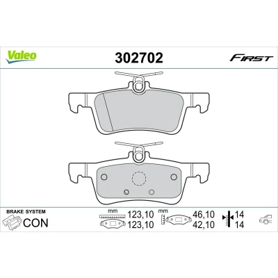 Imagem de VALEO 302702 Jogo de pastilhas para travão disco Eixo traseiro excl. contacto aviso desgaste com chapa anti ruído FORD: FIESTA 7