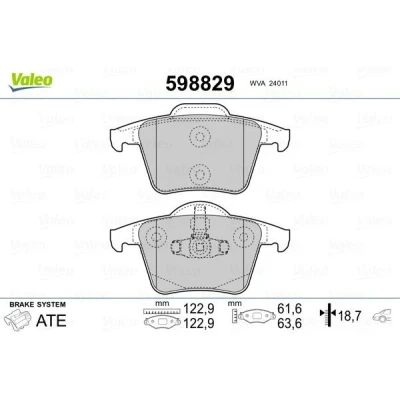 Imagem de VALEO 598829 Jogo de pastilhas para travão disco Eixo traseiro excl. contacto aviso desgaste com chapa anti ruído VOLVO: XC90 I