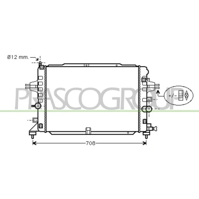 Imagem de PRASCO OP414R005 Radiador, arrefecimento do motor Alumínio 600 348 26 Aletas de refrigeração soldadas OPEL: Astra H Caravan, Hatchback