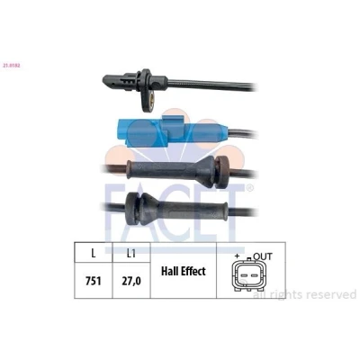 Imagem de FACET 21.0182 Sensor de ABS 751mm