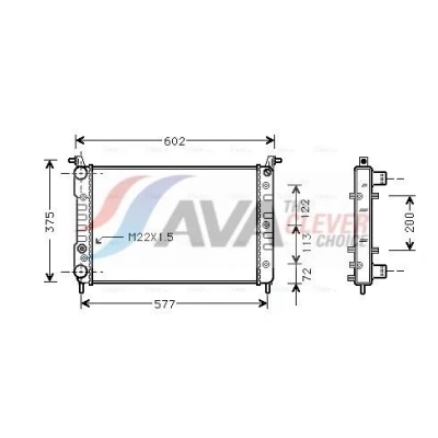 Imagem de AVA COOLING SYSTEMS Radiador, arrefecimento do motor Alumínio 520mm 359mm 23mm Aletas de refrigeração unidas mecanicamente FIAT: Strada Pick up FT2224