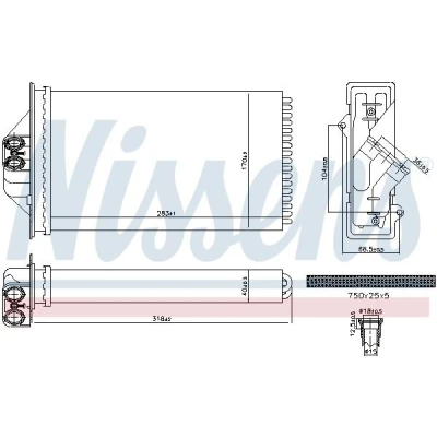 Imagem de NISSENS 707293 Radiador Quente sem tubo/cabo
