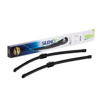 Imagem de Escova do limpa vidros Valeo Silencio X.trm, Flat Blade Set 574301 à frente Sem armação Fixação por cavilha VOLKSWAGEN: Golf 4