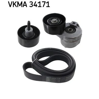 Imagem de SKF VKMA 34171 Jogo de correias trapezoidais estriadas sem embraiagem fricção fluido