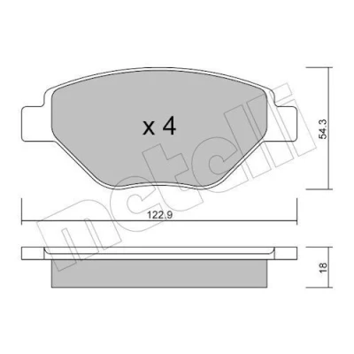 Imagem de METELLI 22 0543 0 Jogo de pastilhas para travão disco excl. contacto aviso desgaste RENAULT: MEGANE 2, 2 Stufenheck