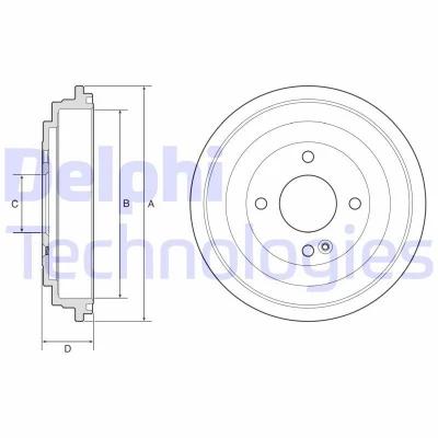 Imagem de DELPHI BF618 Tambor de Travão sem anel sensor do ABS, o rolamento da roda 252